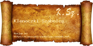 Klenoczki Szabolcs névjegykártya
