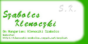 szabolcs klenoczki business card